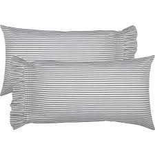 Blue Ticking Stripe King Pillow Case