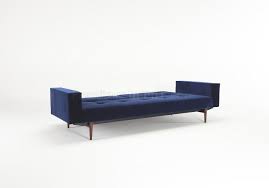 splitback sofa bed in dark blue velvet