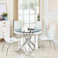 Daytona Round Clear Glass Dining Table