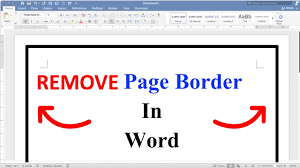 how to remove page border in word 2016