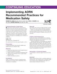 implementing aorn recommended practices