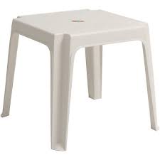 White Plastic Outdoor Side Coffee Table