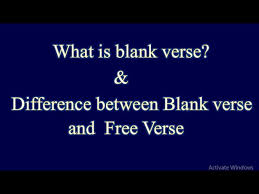 blank verse and free verse