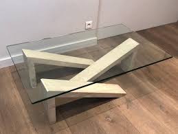 Marble Coffee Table With Glass Top For