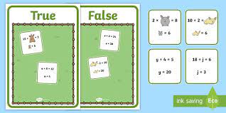 true or false algebra sorting cards