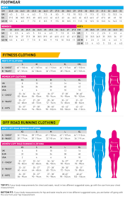Size Guide Running Shoes Running Apparel