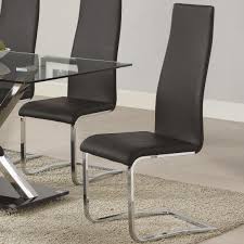 Black leather and blackened steel dining chair. Reveal Secrets Dining Room Sets With Leather Chairs 50