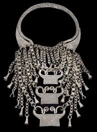 hmong silver torque necklace with three