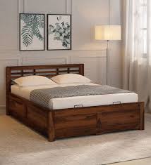 Leamont Solid Wood Queen Size Bed