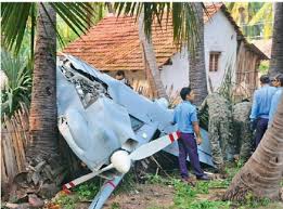 drone crash near a civil house in