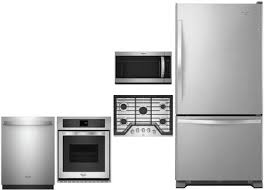 Fast shipping and friendly service. Whirlpool 5 Piece Kitchen Appliance Package With 33 Inch Bottom Freezer Refrigerator 24 Inch Single Wall Oven 30 Inch Gas Cooktop 30 Inch Over The Range Microwave And 24 Inch Built In