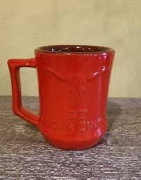 Details About Frankoma John Zink Logo Jz Longhorn Flame Red Orange Brown Coffee Mug Cup C5