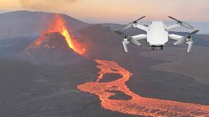 drone survives entering a volcano