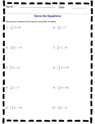 Equations Worksheets Absolute Value
