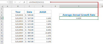 calculate growth rate in excel