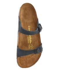Comfortfüße Navy Della Leather Sandal Women Zulily