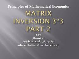 principles of mathematical economics