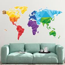 World Map Sticker Geometric