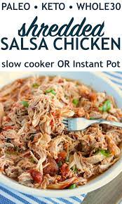 Slow Cooker Salsa Chicken Low Carb Paleo  gambar png