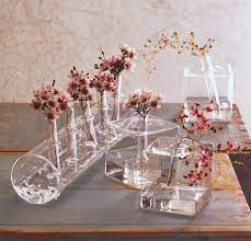 modernist ikebana vases cube glass