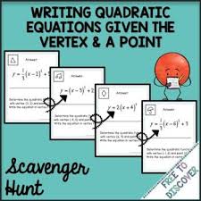 Writing Quadratic Equations Scavenger