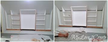 Slanted Wall Built Ins With
