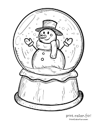 Cat colouring pages activity village. Snow Globe Coloring Page Coloring Home
