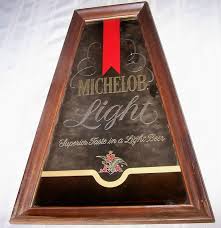 Vintage Michelob Light Beer Bar Mirror Sign Pyramid Shape