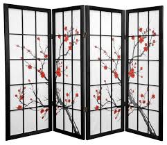 4 tall cherry blossom shoji screen