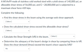 find the shear stress in the beam