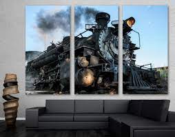 Old Coal Train Decor Canvas Print Wall