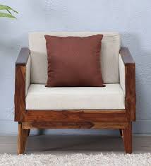 teak wood one seater sofa