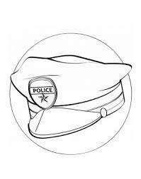 Police hat coloring page from clothes and shoes category. Police Hat Coloring Page For Labor Day