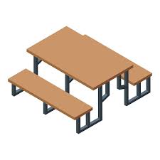 Garden Wood Table Icon Isometric Vector