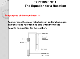 experiment 1 the equation for a reaction