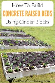 raised garden bed using concrete blocks