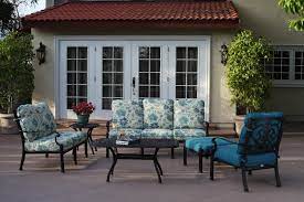 Patio Furniture Deep Seating Set Cast Aluminum 6pc Santa Barbara