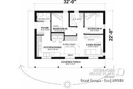 House Plan 2 Bedrooms 1 Bathrooms