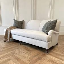 Belgian Linen English Arm Sofa With