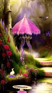 Mystical Fairy Garden Background