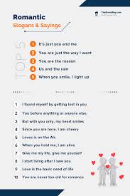 list of 121 best romantic slogans