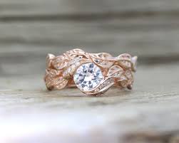 rose gold enement ring leaf ring
