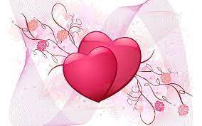 pink heart digital wallpaper love