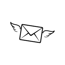 Winged Envelope Good News Or Help On A White Background Stock  gambar png