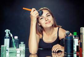 beauty woman applying makeup beautiful