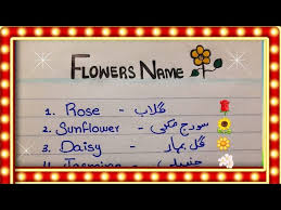 learn flower names in urdu and english