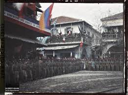 Officially adopted on 24th august, 1990, the armenia flag has three bands of equal width that are horizontally. December 10 1919 Autochrome Picture Of French Senegalese Soldiers Standing To Attention Under An Armenian Flag In Cilicia Turkey Probably During The Short Lived Armenian Autonomous Zone When The Allies Were Trying To