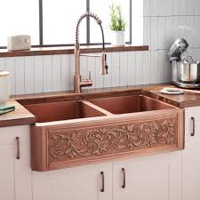 double bowl copper farmhouse sink
