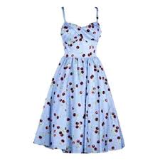 Stop Staring Blue Cherry Print Dress Boutique