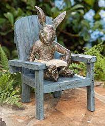 Hearth Reading Rabbit Garden Statue